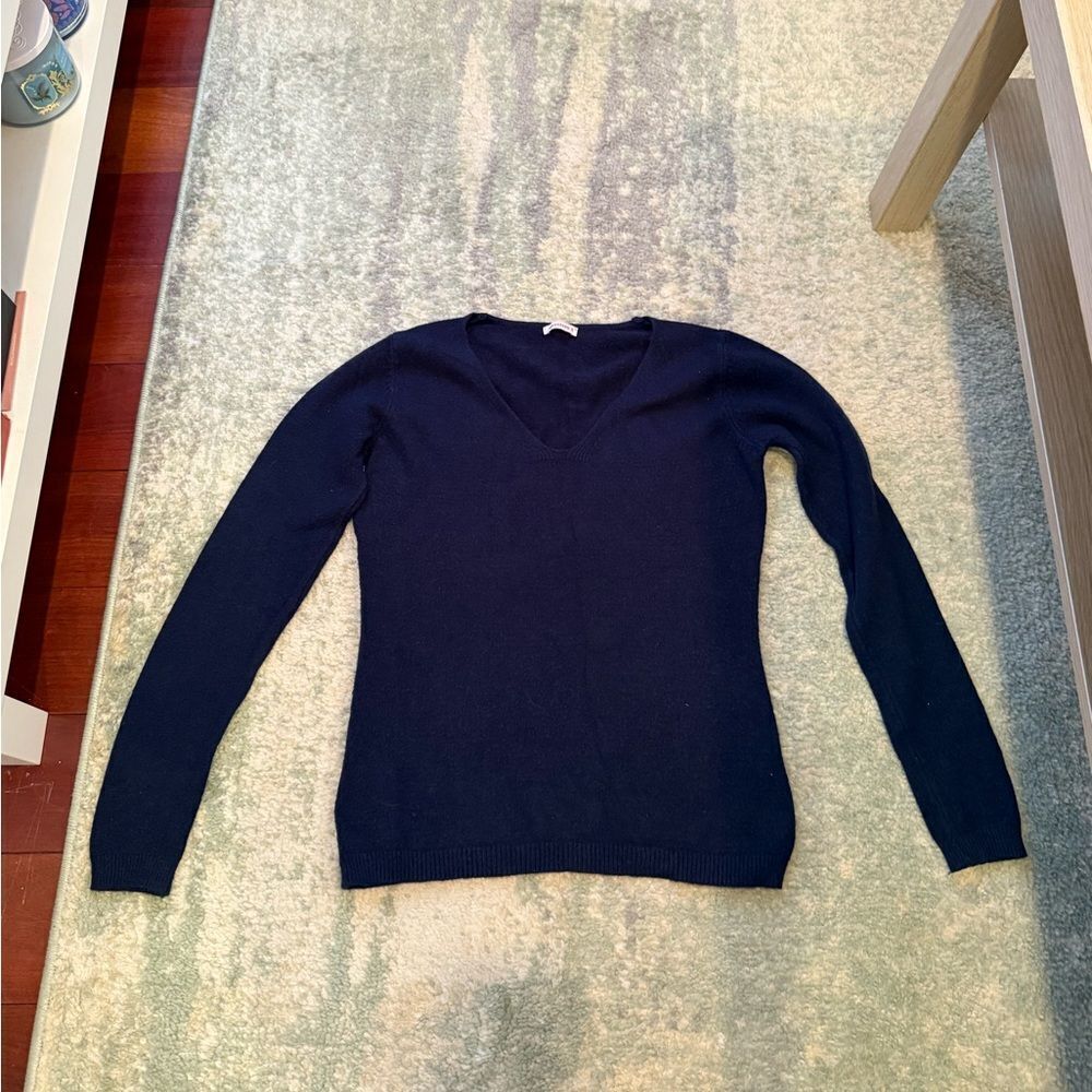 Navy Blue V-Neck Women's Sweater